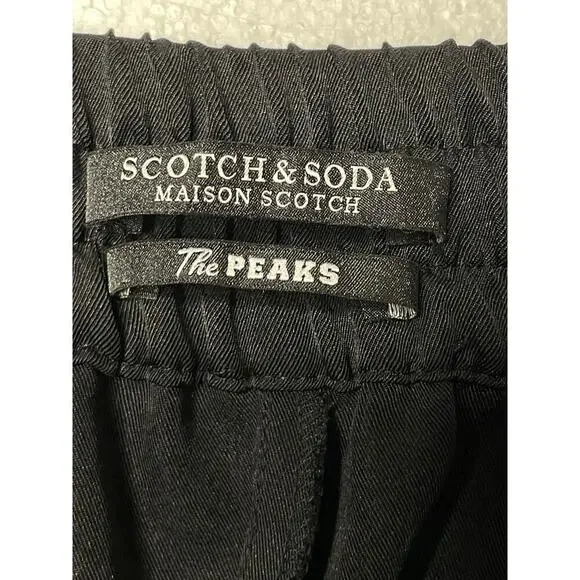 Scotch & Soda womens Tailored Pants Velvet Side Tapes size S Black - Picture 7 of 12